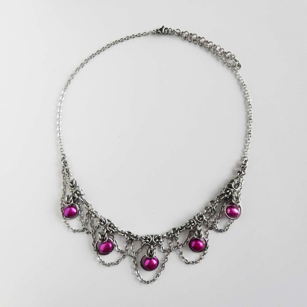 Pink and silver princess choker necklace - Picture 6 of 13